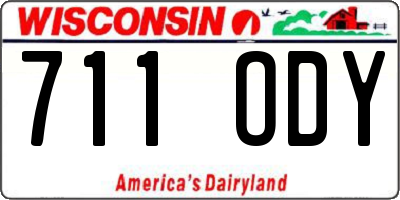 WI license plate 711ODY
