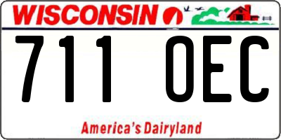 WI license plate 711OEC