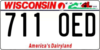 WI license plate 711OED