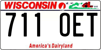 WI license plate 711OET