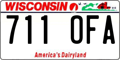WI license plate 711OFA