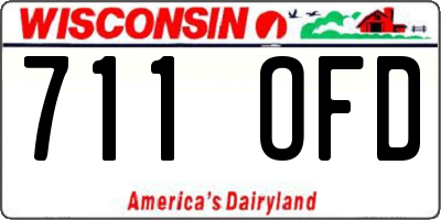 WI license plate 711OFD