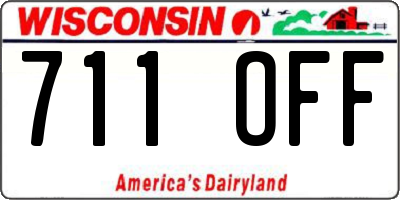 WI license plate 711OFF