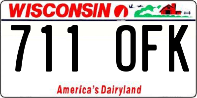 WI license plate 711OFK