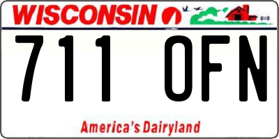 WI license plate 711OFN