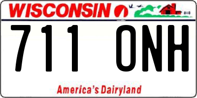 WI license plate 711ONH