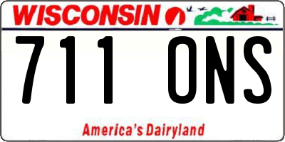 WI license plate 711ONS