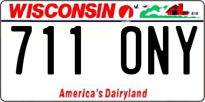 WI license plate 711ONY