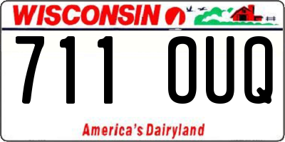 WI license plate 711OUQ