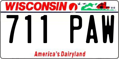 WI license plate 711PAW