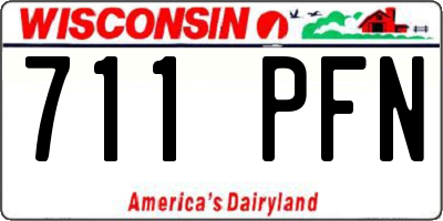 WI license plate 711PFN