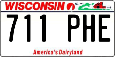 WI license plate 711PHE