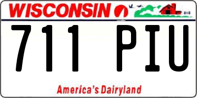 WI license plate 711PIU