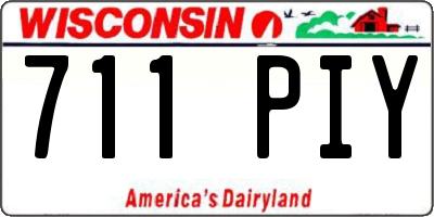 WI license plate 711PIY