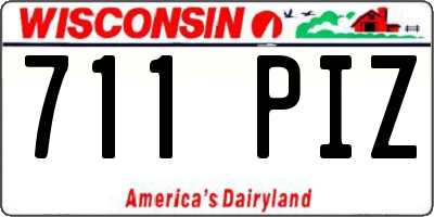 WI license plate 711PIZ