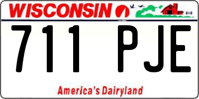WI license plate 711PJE
