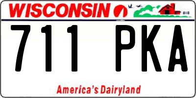 WI license plate 711PKA