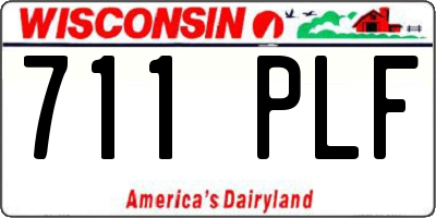 WI license plate 711PLF