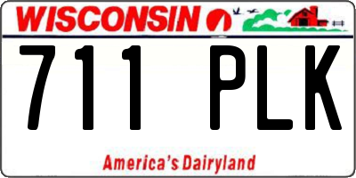 WI license plate 711PLK