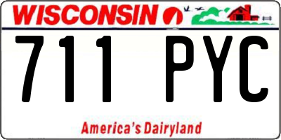 WI license plate 711PYC