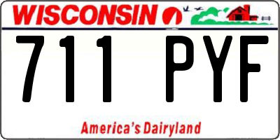 WI license plate 711PYF