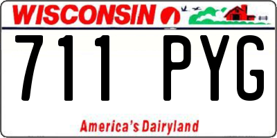 WI license plate 711PYG