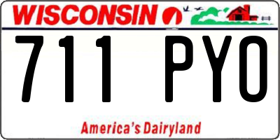 WI license plate 711PYO