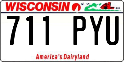 WI license plate 711PYU