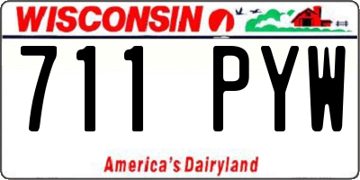 WI license plate 711PYW