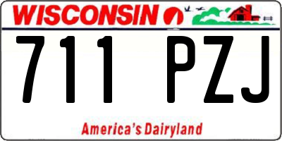 WI license plate 711PZJ