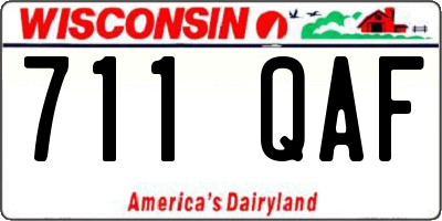 WI license plate 711QAF