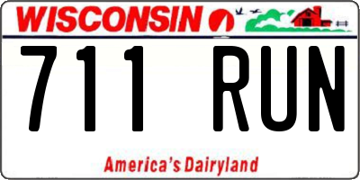WI license plate 711RUN