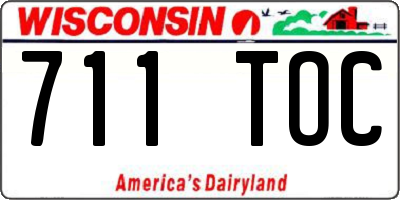 WI license plate 711TOC