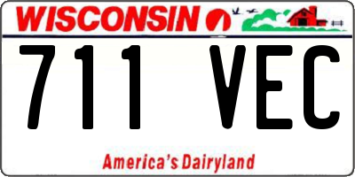 WI license plate 711VEC