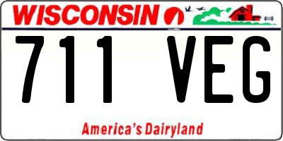 WI license plate 711VEG