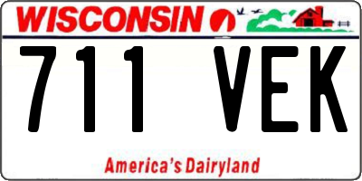 WI license plate 711VEK