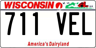 WI license plate 711VEL