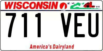 WI license plate 711VEU