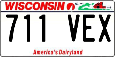 WI license plate 711VEX