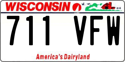 WI license plate 711VFW