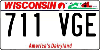 WI license plate 711VGE