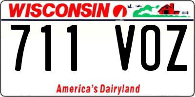 WI license plate 711VOZ