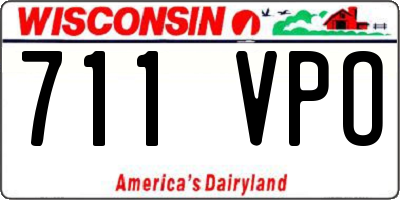 WI license plate 711VPO