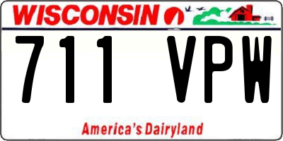 WI license plate 711VPW