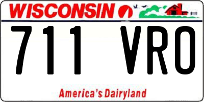 WI license plate 711VRO