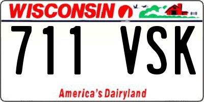 WI license plate 711VSK