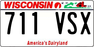 WI license plate 711VSX