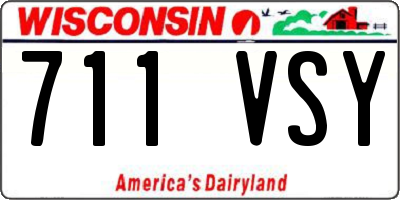 WI license plate 711VSY