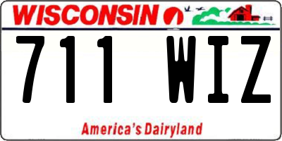 WI license plate 711WIZ