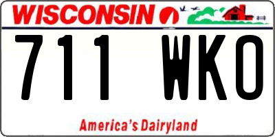 WI license plate 711WKO